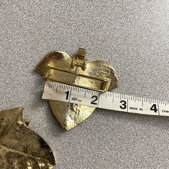 Mimi Di N Leaf Belt Buckle Gold-Tone Statement Vintage 1981s "Fits 2in Belt" - Picture 6 of 8